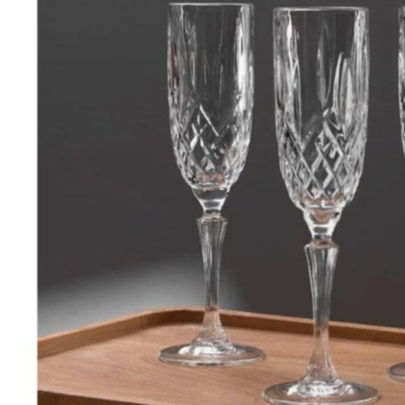 Waterford Marquis Crystal Champagne Flutes Set Of 2 Elegant Design 9" Tall - Picture 1 of 14